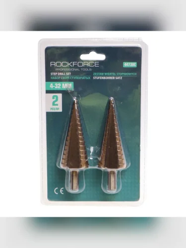 Набор сверл ступенчатых 4.0-32.0мм (2шт.) в блистере ROCKFORCE
