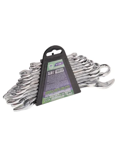 Набор ключей универсальных комбинированных,рожковых 12 предметов в пластиковом держателе ПОМОЩНИК