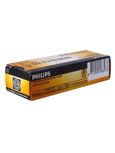 Лампа 12V 2W BAX8.3d голубой патрон PHILIPS