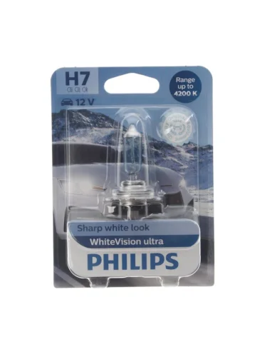 Лампа 12V H7 55W PX26d 4200K блистер (1шт.) White Vision Ultra PHILIPS