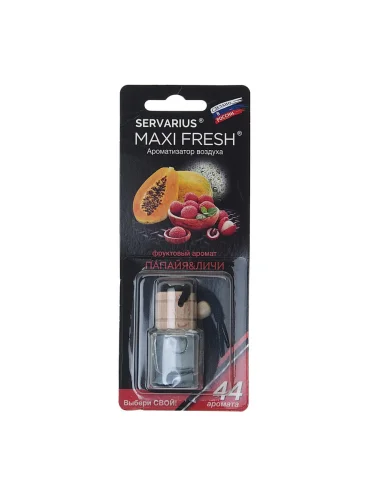 Ароматизатор подвесной жидкостный (папайя и личи) с деревянной крышкой 5мл MAXI FRESH