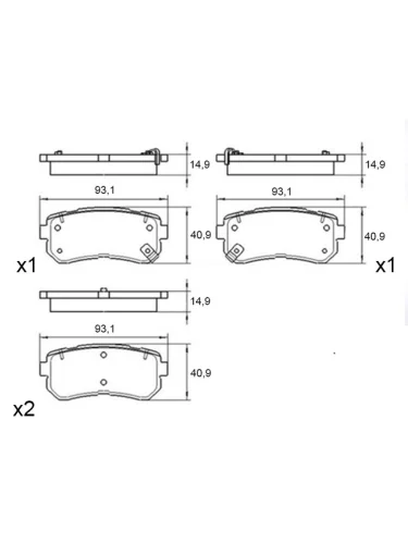Колодки тормозные (Сзади Отверстия под пружинку) Hyundai Creta 15-20  ix35 09-15