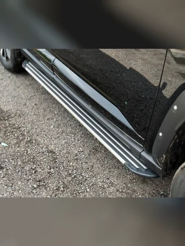 Пороги алюминиевые u0022Slim Line Silveru0022 1820 мм Haval H7 2.0 4WD 2024