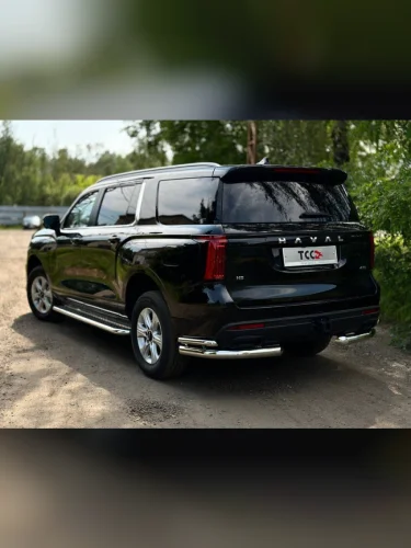 Защита задняя (уголки двойные, d76,1 мм d42,4 мм, нержавейка) ТСС Тюнинг Haval H5 (2023-2025)