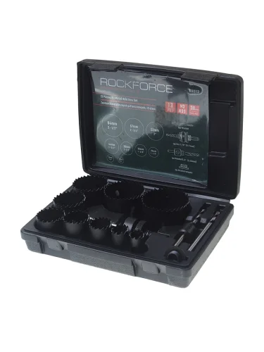 Набор пил кольцевых биметаллических 29-64мм 13 предметов (кейс) HSS ROCKFORCE