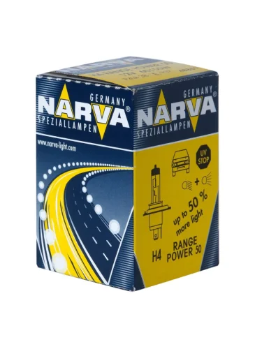 Лампа 12V H4 6055W P43t-38 +50% Range Power 50+ NARVA