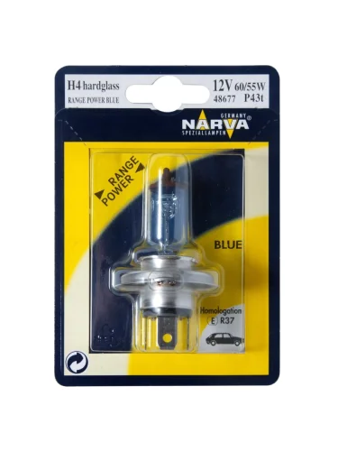 Лампа 12V H4 6055W P43t-38 +50% блистер (1шт.) Range Power Blue+ NARVA