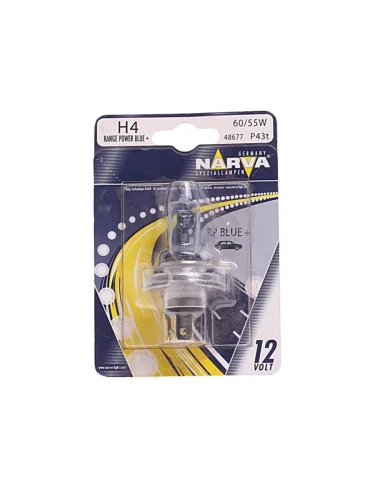 Лампа 12V H4 6055W P43t-38 +50% Range Power Blue+ NARVA