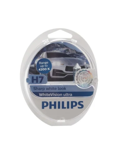 Лампа набор 12V H7 55W+W5WT105 PX26d 4200K бокс (2шт.+2шт.) White Vision Ultra PHILIPS