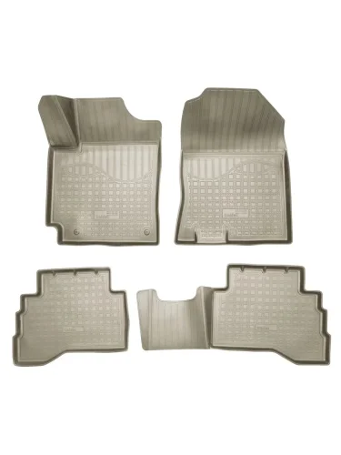 Комплект ковриков в салон (гибрид) Norplast Unidec (бежевые) Hyundai Kona  OS (2017-2023) дорестайлинг, рестайлинг