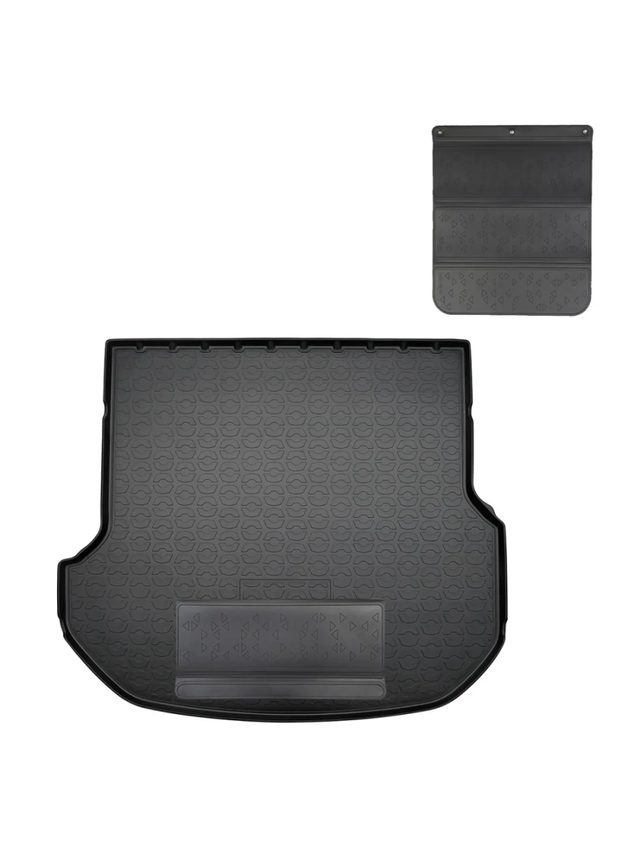 Коврик багажника (полиуретан) Norplast Unidec GENESIS GV80 Coupe 1 JX1 (2023-2025) (черный с полиуретановым фартуком)  в Самаре Самарской области