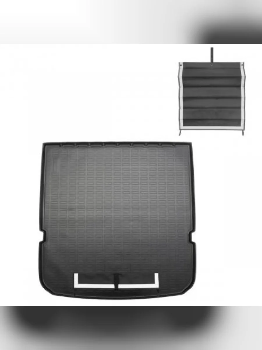 Коврик в багажное отделение с текстильным фартуком (7 мест, разложенный 3 ряд) Unidec Chery Tiggo 8 1 T18 3-ий рестайлинг (2024-2025) (черный)  в Перми Пермском крае