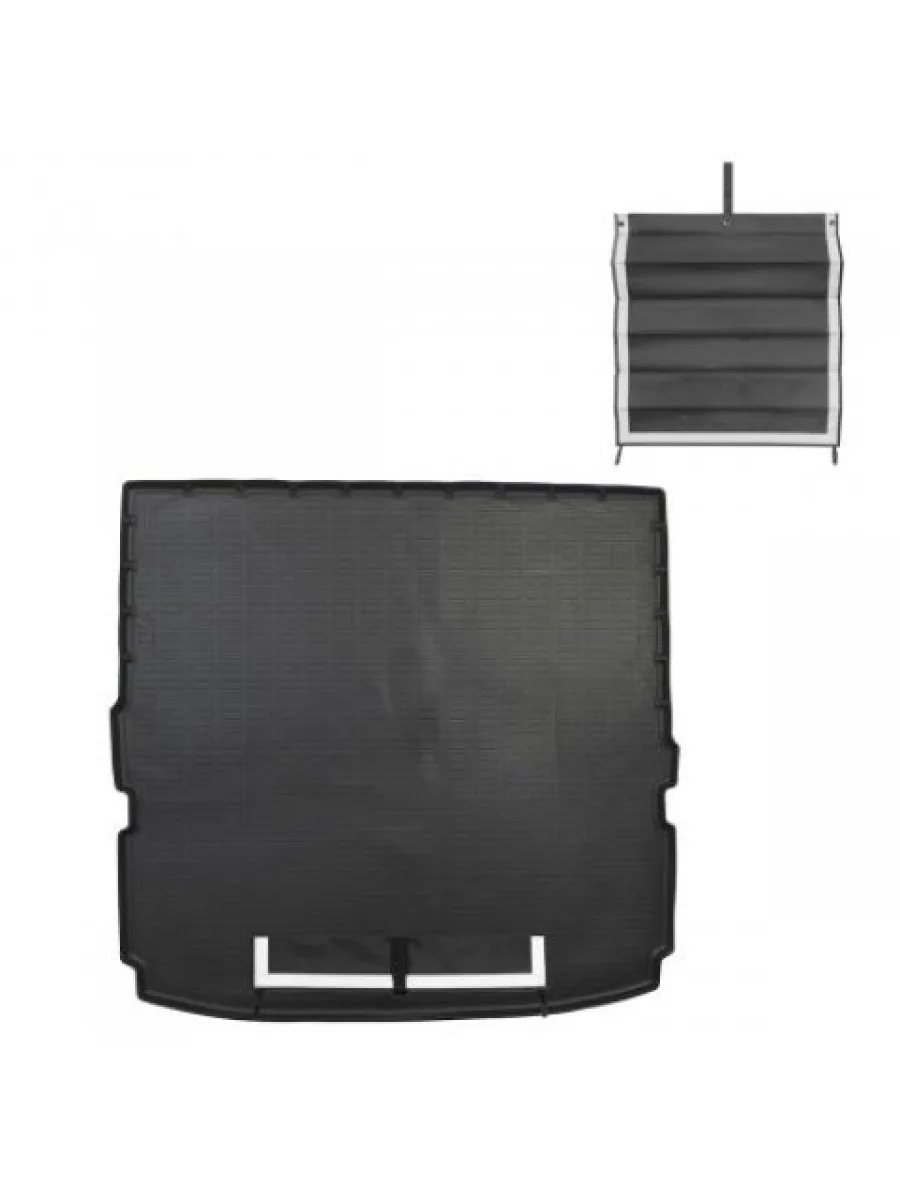 Коврик в багажное отделение с текстильным фартуком (7 мест, сложенный 3 ряд) Norplast Unidec SSANGYONG Rexton Y450 рестайлинг (2020-2023) (черный)  в Перми Пермском крае