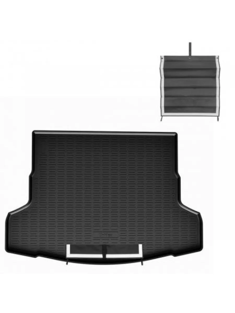 Коврик в багажное отделение с текстильным фартуком (нижняя полка) Norplast Unidec SSANGYONG Torres 1 J100 (2022-2023) (черный)  в Керчи Республика Крым
