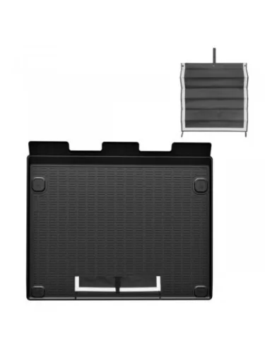 Коврик в багажное отделение с текстильным фартуком (short wheel base) Norplast Unidec (черный) Peugeot Rifter K9 дорестайлинг (2018-2024)