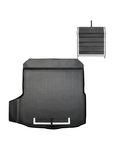 Коврик багажника (полиуретан) Norplast Unidec (черный с текстильным фартуком) Volkswagen Arteon 1 3H7 универсал дорестайлинг (2017-2020)