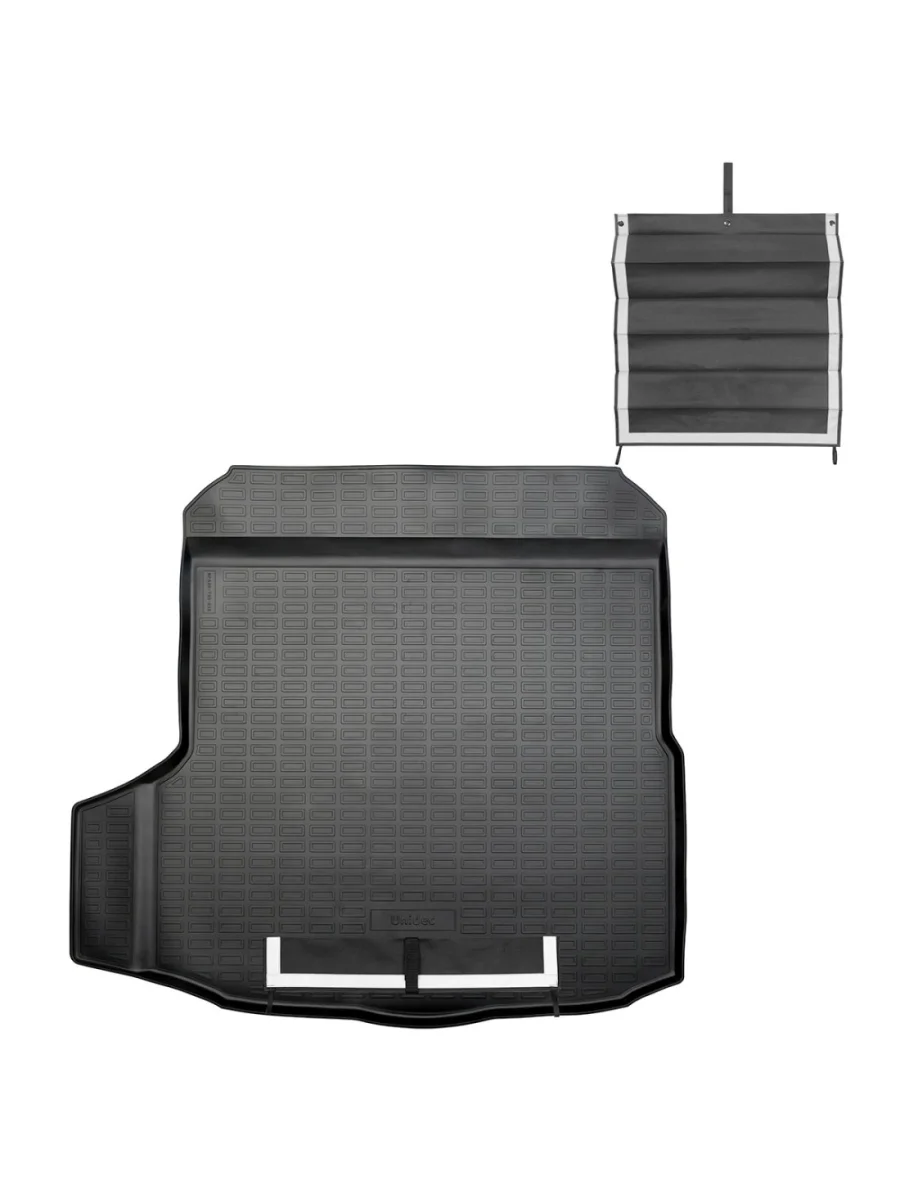 Коврик багажника (полиуретан) Norplast Unidec Volkswagen Arteon 1 3H7 универсал дорестайлинг (2017-2020) (черный с текстильным фартуком)  в Перми Пермском крае