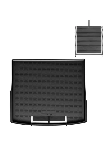 Коврик багажника (полиуретан, верхняя полка) Norplast Unidec (черный с текстильным фартуком) Volkswagen Tayron 1 рестайлинг (2022-2025)