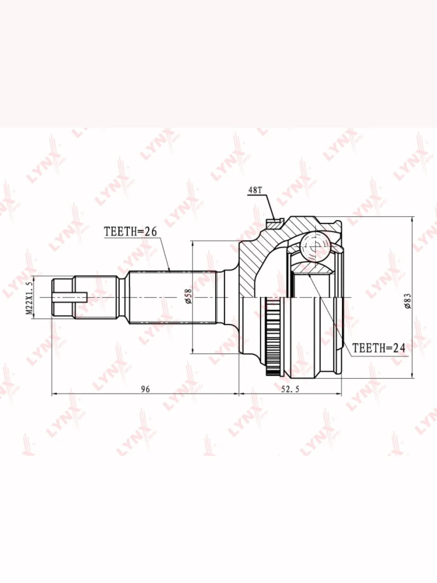 ШРУС наружный TOYOTA Corolla (01-07) (1.41.6) комплект LYNX  в Перми Пермском крае