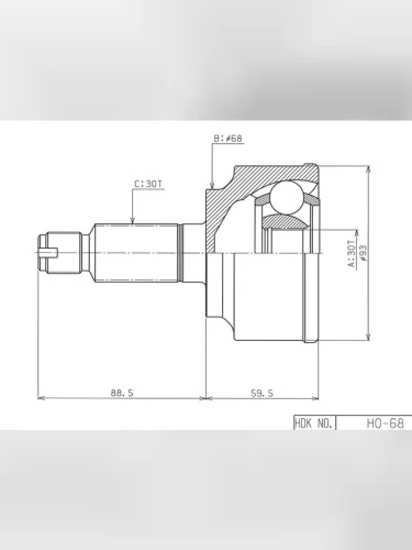 Шрус (Спереди Наруж) Honda Accord 08-16  Civic 00-12