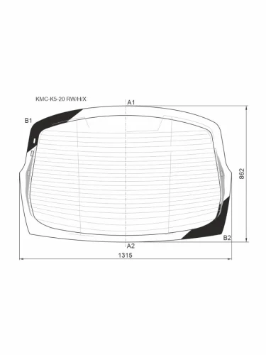 Стекло заднее (Цвет зеленый Обогрев Антенна) Kia K5 19-