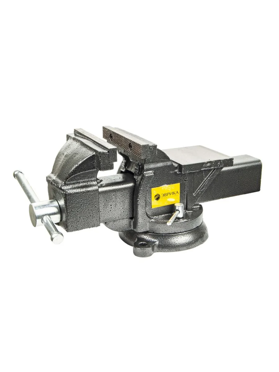 Тиски 150мм (6) поворотные чугунные с наковальней и трубным захватом ЭВРИКА  в Керчи Республика Крым