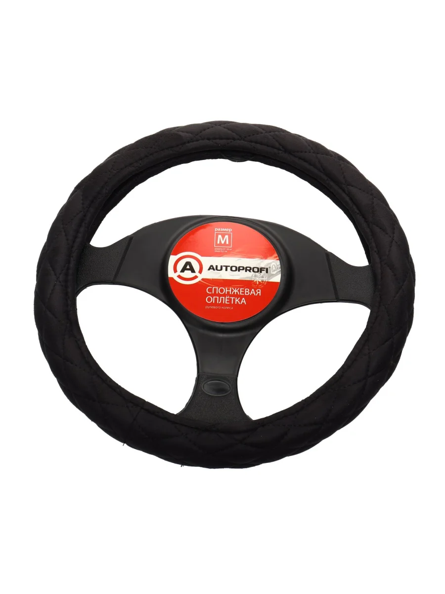 Оплетка руля (M) 37-39см черная алькантара AUTOPROFI  в Керчи Республика Крым
