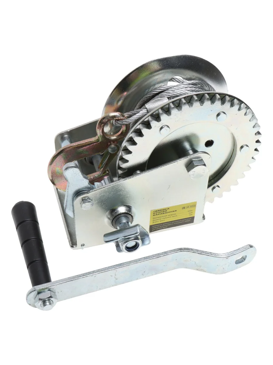 Лебедка барабанная 0.55т L=10м тросовая ЭВРИКА  в Керчи Республика Крым