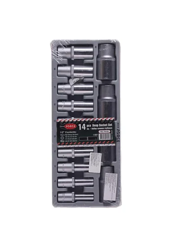 Набор головок торцевых 12 10-32мм глубоких 14 предметов в лотке ROCKFORCE