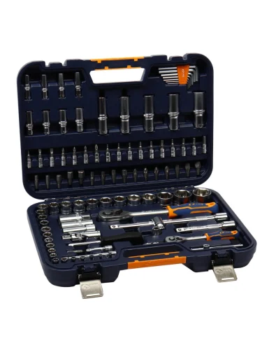 Набор головок торцевых,бит и бит-головок 14,12 6-ти гранных 97 предметов в кейсе LIGE