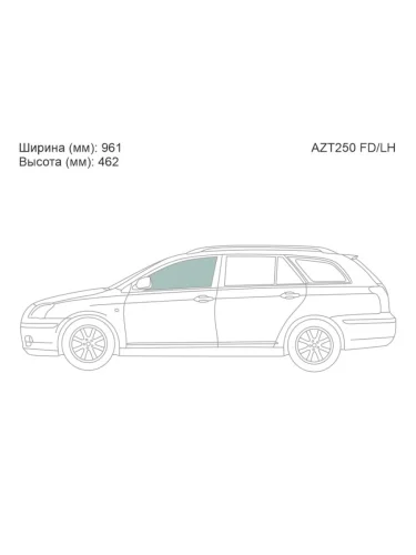 Стекло боковое опускное (Спереди Слева Цвет зеленый) Toyota Avensis (T250) 03-08