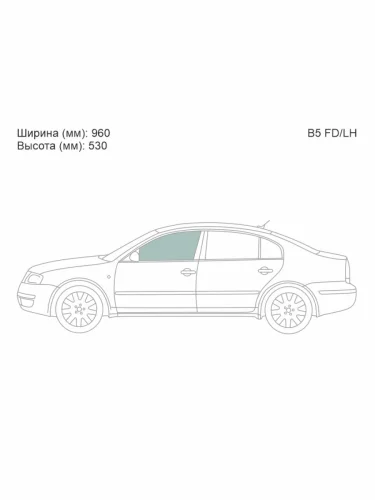 Стекло боковое опускное (Спереди Слева Цвет зеленый) Volkswagen Passat 96-05  Skoda Superb 02-08