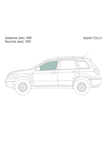 Стекло боковое опускное (Спереди Слева Цвет зеленый) Mitsubishi Outlander 02-09  Airtrek 01-05