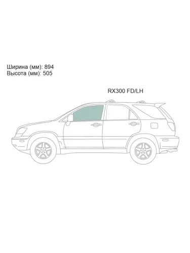 Стекло боковое опускное (Спереди Слева Цвет зеленый) Lexus RX 97-03  Toyota Harrier (XU10) 97-03