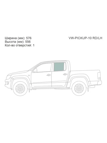 Стекло боковое опускное (Сзади Слева Цвет зеленый) Volkswagen Amarok 10-20