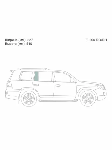 Стекло форточки (Сзади Справа Цвет зеленый) Toyota Land Cruiser (J200) 07-21  Lexus LX 07-23