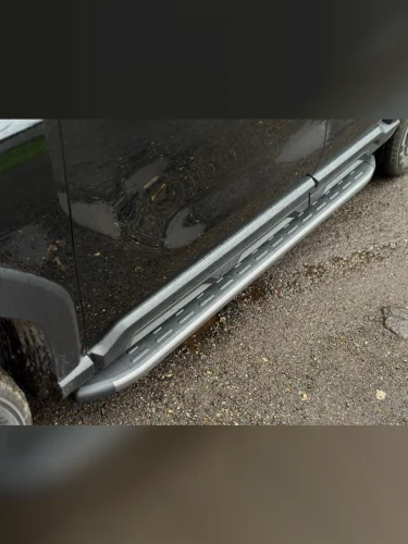 Пороги алюминиевые с пластиковой накладкой (карбон серые) 1720 мм Haval H3 1.5 2WD 2024