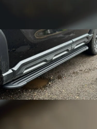 Пороги алюминиевые u0022Slim Line Blacku0022 1720 мм Haval H3 1.5 2WD 2024