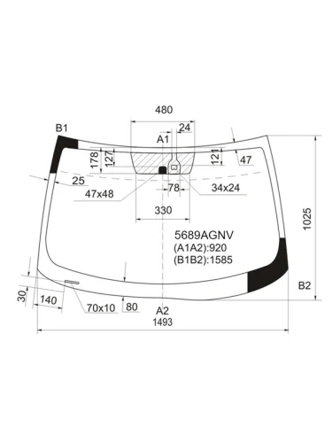 Стекло лобовое (Датчик дождя) Mitsubishi ASX 10-16  Citroen C4 Aircross 12-16