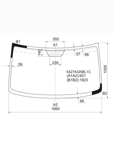 Стекло лобовое (Высокая крыша) Mercedes-Benz Sprinter 95-06  Sprinter classic RUS 13-20
