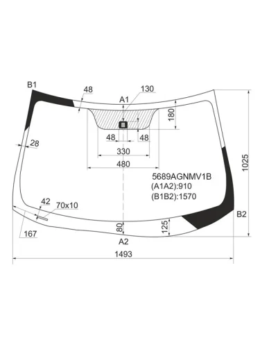 Стекло лобовое Mitsubishi ASX 10-  Citroen C4 Aircross 12-16