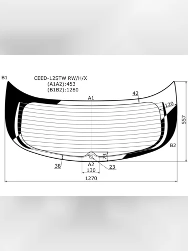 Стекло заднее (Цвет зеленый Обогрев 5D WGN) Kia Ceed 12-18