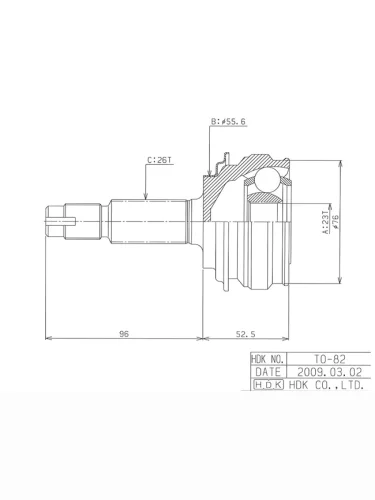 Шрус (Спереди Наруж) Toyota Corolla (E180 E210) 12-22  Corolla Fielder 12-