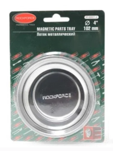 Лоток магнитный d=102мм для хранения крепежных элементов нержавеющая сталь в блистере ROCKFORCE