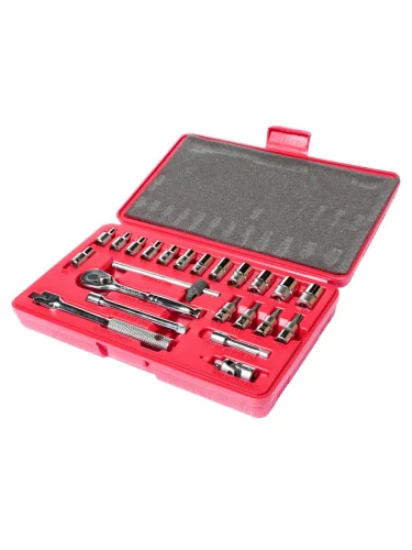 Набор головок торцевых и насадок 14 6-ти гранных 4-13мм,Т20-Т40 23 предмета в кейсе JTC