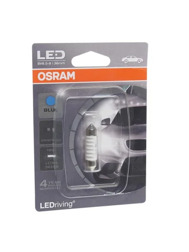 Лампа светодиодная 12V C5W SV8.5-8 36мм блистер (1шт.) Led Blue OSRAM