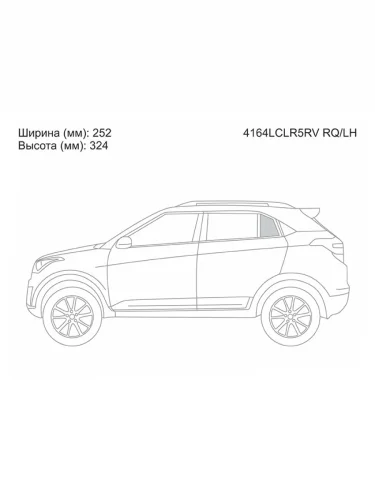 Стекло форточки (Сзади Слева Без оттенка) Hyundai Creta 15-21