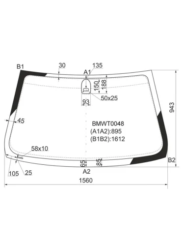 Стекло лобовое (Датчик дождя) BMW X5 99-06