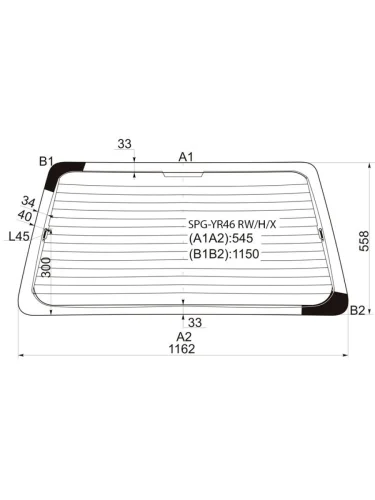 Стекло заднее (Цвет зеленый Обогрев) Toyota Lite Ace 96-07  Lite Ace Noah 96-01