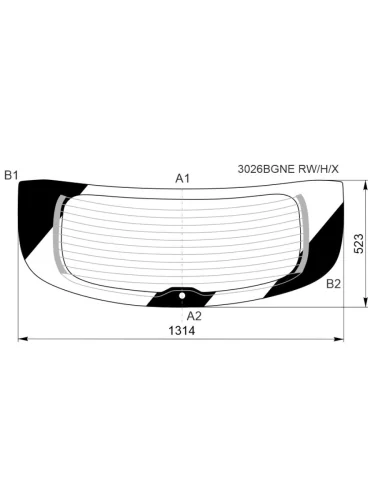 Стекло заднее (Цвет зеленый Обогрев 5D WGN) Chevrolet Cruze 09-15